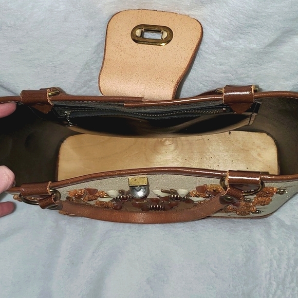 Vtg Collins of Texas Treasured Thoughts Classic Jeweled Tote Bag - Picture 10 of 16